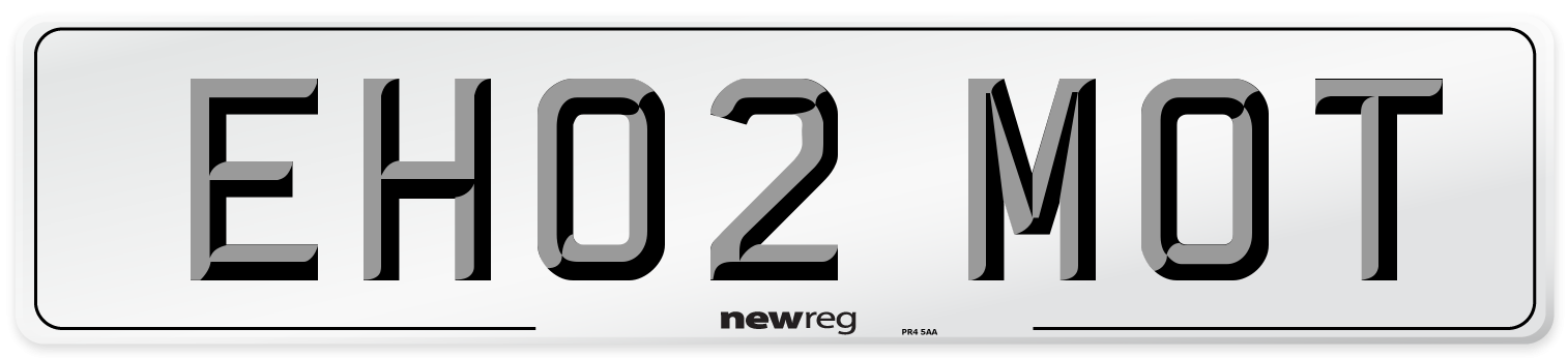 EH02 MOT Number Plate from New Reg